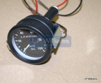 LP Williams Oil pressure gauge  2inch Diameter body. 1/8 BSP Smiths fitting for pipe connections c/w backlight