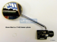 Chrome mirror 8mm  Round head Fits both Left and Right hand. and T140V T150 T160 Master cylinder 10" stem