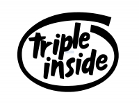 Triple inside decal.  In Black for white background  70x75mm