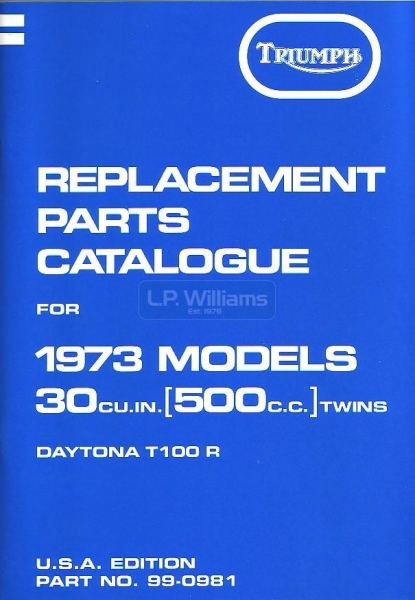 Parts book T100 US 1973