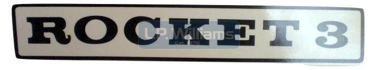 ROCKET 3 decal. Available in White or Black lettering, please state when ordering