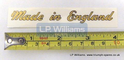 Made in England decal. Vinyl, not waterslide Use 60-0061WS for the waterslide version