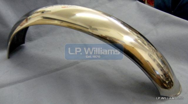 T160 front mudguard chrome undrilled 35ins long