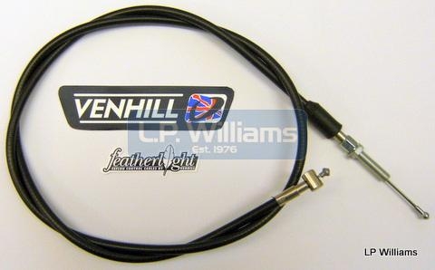 T120/T140 clutch cable with adjuster US Venhill Featherlight 51ins outer  55ins inner cable