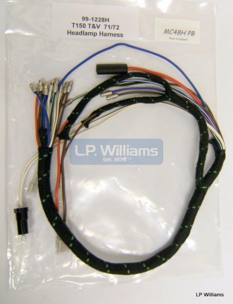 T150 T& V  headlamp harness 71/72 Braided