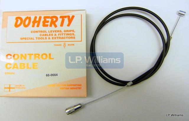 Brake cable  TLS  no switch UK bar. 43" outer 51" inner (to Clevis end) T120 T150T R3 Mk1 1968 Early side entry brake