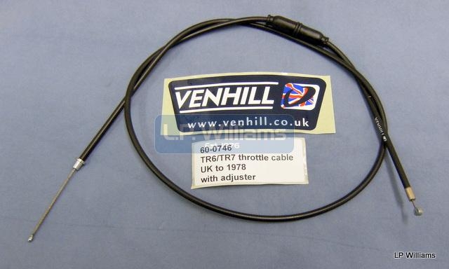 TR6/TR7 throttle cable UK to 1978 with adjuster