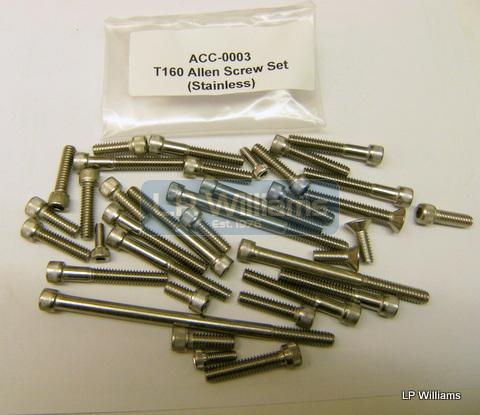 T160 allen screw set (stainless) All outer case screws including Timing cover, gearbox and primary cover