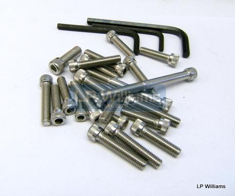 6T TR6 T120 1963-68 Unit construction allen screw set incl Allen keys Stainless BSF Thread