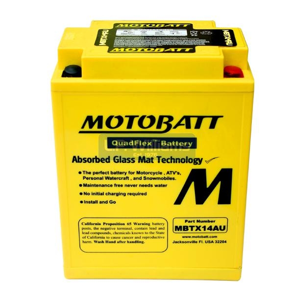  MotoBatt YB14 battery 16.5 AH CCA-210 T140 Electric start Maintenance free battery L 135mm W 90mm H 168mm CCA210