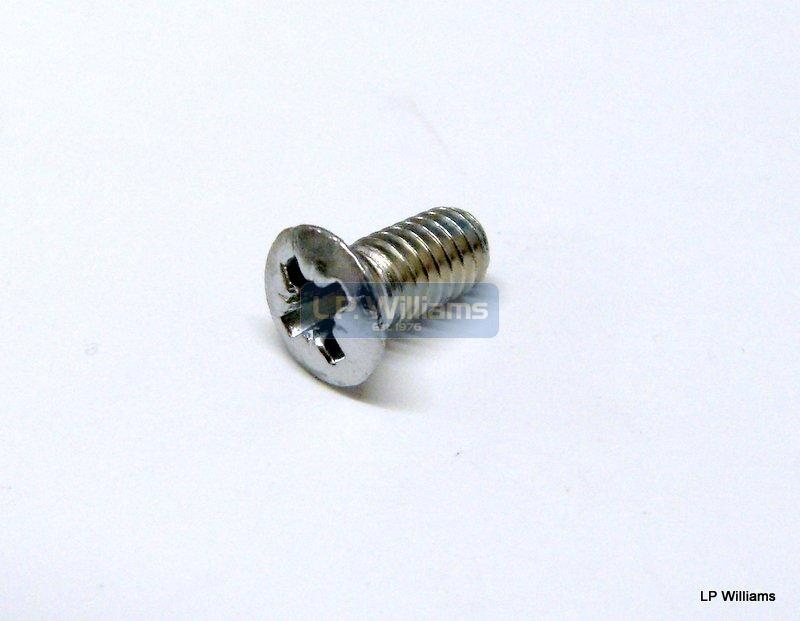 Chrome tank badge screw short 2BA x 3/8" UH