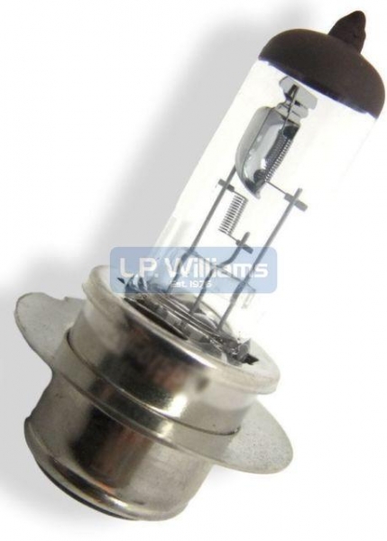 60/55w Quartz halogen BPF headlight bulb.  Superb H4 Bulb to suit all British pre-focus headlamps