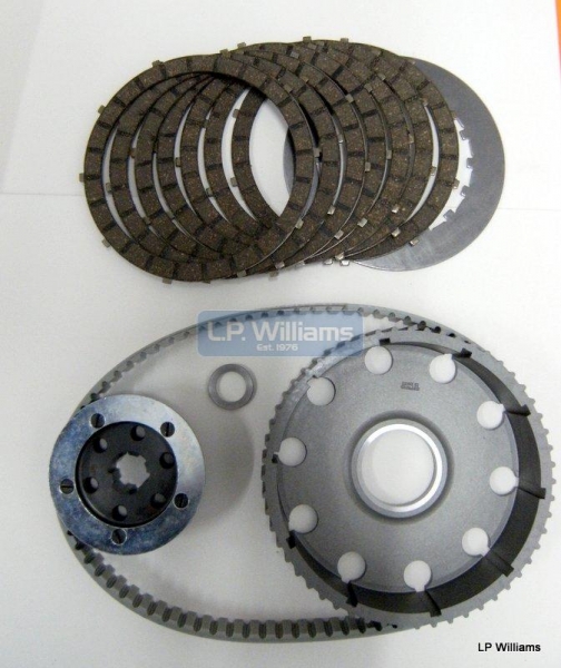 T120 TR6 Unit Twin Alloy drum belt drive kit c/w 7 plate clutch including fitting instructions