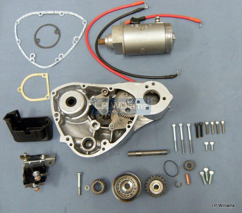 Electric Start conversion kit  (Less timing cover. Timing cover is for illustration only) 120 TR6 T140 TR7. To convert a non electric start machine to electric start left hand gear change only