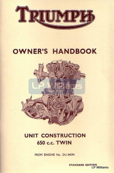 T120 Owners Handbook 1970 Uk and general export