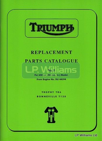 T120 T120TT TR6  Parts catalogue No 5 1967