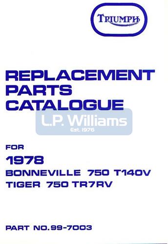 Parts catalogue TR7 & T140V -1978