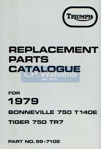 Parts Catalogue T140E TR7 1979 incl T140D Suppliment