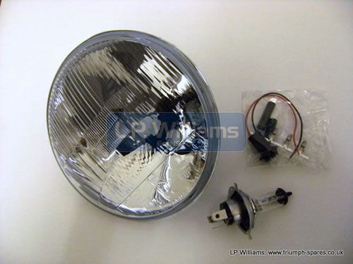 7in Headlight RH dip C/W Halogen Bulb and pilot bulb holder