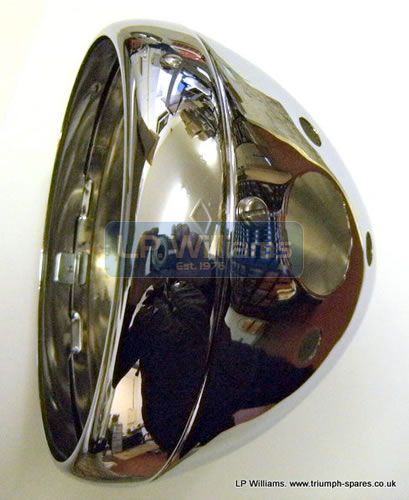 Headlamp shell 67-70 T120- T100 British made with ammeter aperture , two warning light holes and switch hole 