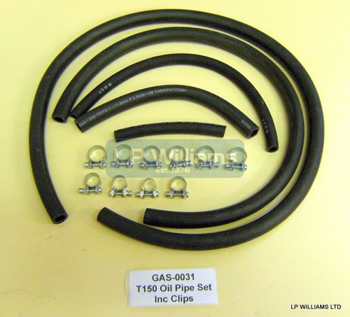 T150 oil pipe set c/w  clips