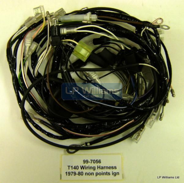 T140E  and T140D Wiring harness 1979-80 non points ign (Neg Earth) This loom has the connection for the Lucas Rita control box