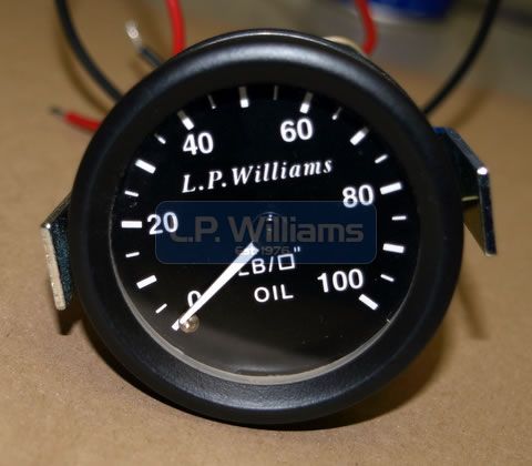 LP Williams Oil pressure gauge  2inch Diameter body. 1/8 BSP Smiths fitting for pipe connections c/w backlight
