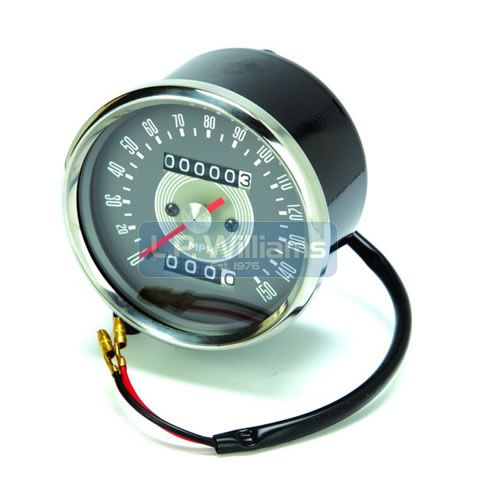 MPH Grey speedo fits 1966 to 1970 1.25:1 ratio Two mounting studs /nuts and instrument light with wiring included