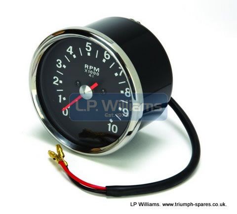 Tachometer black faced  c/w studs (replica) Use TAC-001