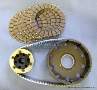 T120 TR6 Unit Twin belt drive kit c/w alloy chainwheel and 6 X Alloy plates incl instr