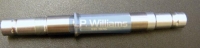 Front wheel spindle 68 on T120/TR6/T150/R3 Pre Conical TLS shoe brake 7.5ins long overall or 6.5ins between the grooves