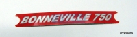 Bonneville 750 decal Red with silver lettering 6.7/8" ins long (75mm)