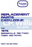 Parts catalogue TR7 & T140V -1978