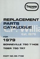 Parts Catalogue T140E TR7 1979 incl T140D Suppliment