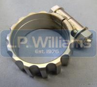 T160 finned exhaust clip Stainless incl bolt & nut